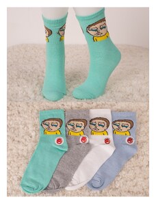 armonika Women's Scented Character Patterned Ankle Socks 4-Pack