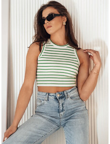 BASIC BÍLÝ PRUHOVANÝ CROP TOP STELLA MAE Pruhovaný vzor