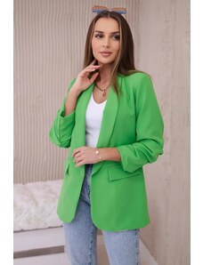 MladaModa Elegantní sako s nařasenými rukávy model 9709 světle zelené