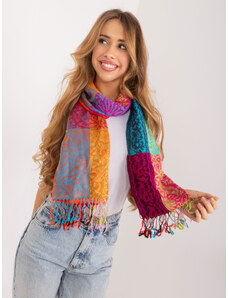 Fashionhunters Dámský dlouhý šátek s barevnými třásněmi