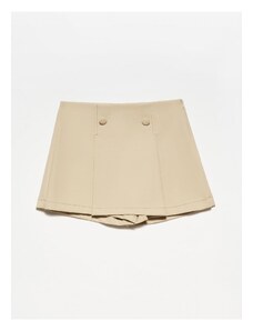 Dilvin 80775 Pleated Shorts Skirt-stone