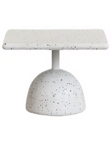 Bílý terrazzo zahradní stolek Kave Home Saura 48 x 48 cm