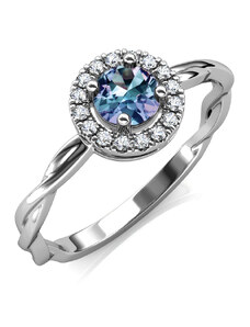 Royal Exklusive Royal Fashion stříbrný pozlacený prsten Alexandrit DGRS0023-WG
