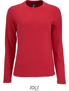 SOL'S 25.2075 – dámské tričko s dlouhým rukávem červená - S