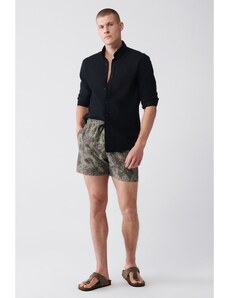 Avva Men's Khaki Quick Dry Printed Swimwear in a Standard Size Marine Shorts