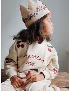 Dětská mikina Konges Sløjd béžová barva, s aplikací
