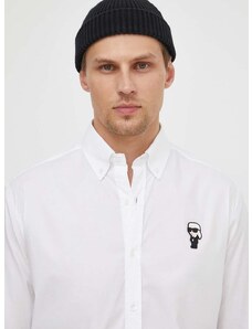 Košile Karl Lagerfeld pánská, bílá barva, regular, s límečkem button-down