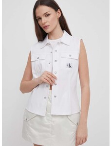 Košile Calvin Klein Jeans bílá barva, regular, s klasickým límcem, J20J223390