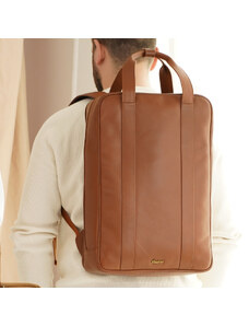 Bagind Nomad - minimalistický hnědý pánský i dámský batoh z hovězí kůže, ruční výroba, český design