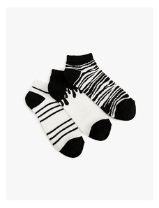 Koton Zebra Patterned 3-Pack Bootie Socks Set