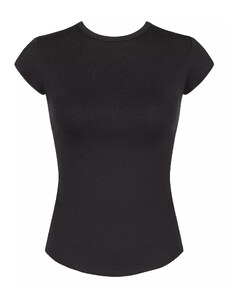 Dámské tričko GO Ribbed T-Shirt - BLACK - černé 0004 - SLOGGI