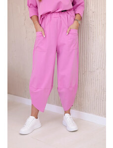 K-Fashion Komplet nových mikinových kalhot Punto světle růžová