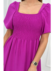 K-Fashion Šaty s volánkovým výstřihem tmavě fialové