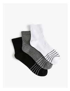 Koton Striped Three-Piece Socks Set, Multicolor