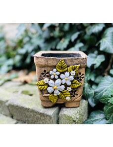 Keramika Javorník Hranatý květináč -kytky