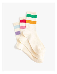 Koton 3-Piece Striped College Socks Set