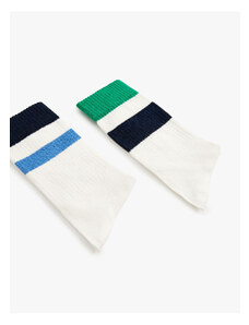 Koton Pair of Tennis Socks Striped Patterned