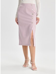 Sinsay - Midi sukně s rozparkem - levandulová