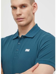 Polo tričko Helly Hansen zelená barva, s aplikací