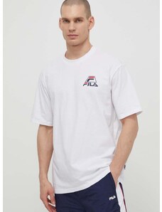 Bavlněné tričko Fila Liberec bílá barva, s potiskem, FAM0670