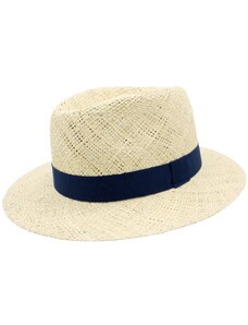 Slaměný klobouk s modrou stuhou - Fedora