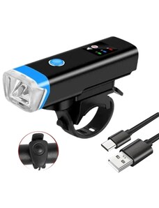 Camerazar Přední světlo na kole světlomet USB nabíječka klakson