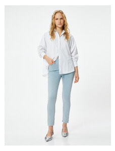 Koton Slim Fit High Waist Denim Trousers Elastic Pocket Cotton - Carmen Skinny Jeans