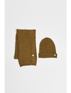 AC&Co / Altınyıldız Classics Men's Khaki Scarf-Beanie Set