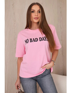 K-Fashion Bavlněná halenka No Bad Days světle růžová