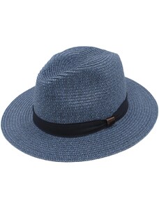 Letní modrý nemačkavý klobouk - Fedora Toyo