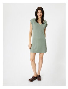 Koton V-Neck Short Sleeve Mini Dress