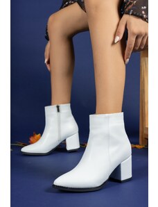 Riccon Women's White Skin Boots 0012893s