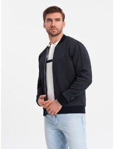 Ombre Men's lightweight bomber jacket with logo lining - navy blue