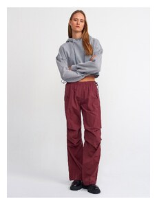 Dilvin 70658 Parachute Jogger Pants-Burgundy