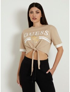 Guess mylah knot crop tee TAUPE