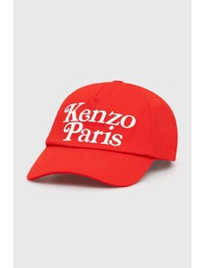 Bavlněná baseballová čepice Kenzo červená barva, s aplikací, FE58AC511F42.21