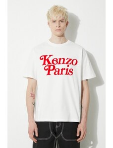 Bavlněné tričko Kenzo by Verdy bílá barva, s potiskem, FE55TS1914SY.02