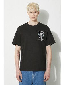 Bavlněné tričko Kenzo Elephant černá barva, s aplikací, FE55TS1884SG.99J