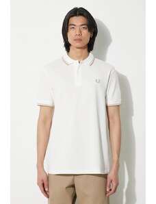 Bavlněné polo tričko Fred Perry Twin Tipped bílá barva, s aplikací, M3600.U83