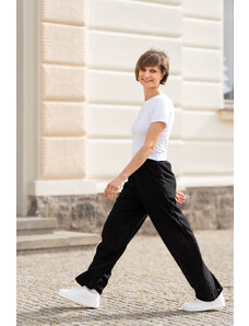 Dámské široké kalhoty s vysokým pasem Palmira Oriclo černé