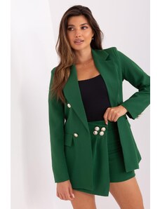 MladaModa Elegantní komplet saka a sukně model 21527 zelený