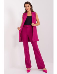 MladaModa Elegantní komplet saka a kalhot model 06913 tmavě růžový