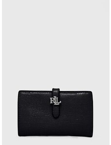 Kožená peněženka Lauren Ralph Lauren černá barva, 432935230