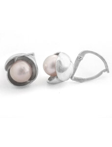 Klára Bílá Jewellery Dámské náušnice Bowpearls s perlou francouzská klapka Stříbro 925/1000, Barva perly: Bílá