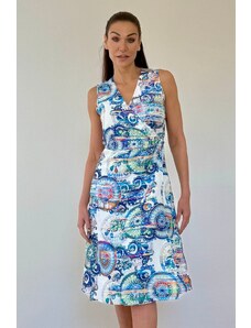 Sophia Bohemia Letní zavinovací šaty Safari mandaly modrá