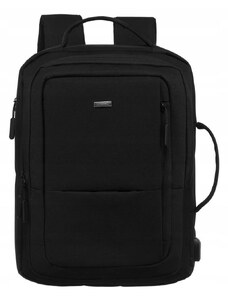 Peterson Černý sportovní batoh s USB portem Černá
