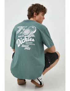 Bavlněné tričko Dickies RAVEN TEE SS zelená barva, s potiskem, DK0A4YYM