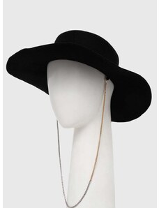 Vlněný klobouk AllSaints černá barva, vlněný