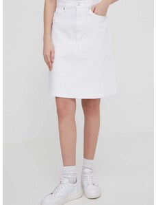 Džínová sukně Tommy Hilfiger bílá barva, mini