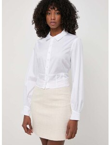 Košile Guess MONICA dámská, bílá barva, regular, s klasickým límcem, W4GH09 WAF10